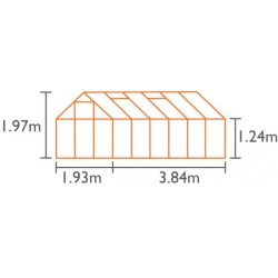 VITAVIA szklarnia ogrodowa VENUS 7500, zielona - 7,5 m2, (1,93 m x 3,84 m) + baza