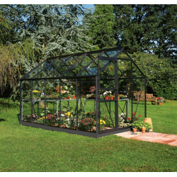 HALLS szklarnia ogrodowa Popular 106 czarna (6,2 m2; 1,93 x 3,19 m), szkło hartowane+ baza