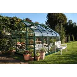HALLS szklarnia ogrodowa Supreme 108, zielona (8,3 m2; 2,55 x 3,20 m), szkło hartowane + baza
