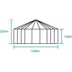 HALLS szklarnia oranżeria Atrium czarna, (9 m2; 3,75 x 3,25 m), szkło hartowane + baza