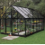 HALLS szklarnia ogrodowa Universal 128 czarna (9.9 m2; 2,57 x3,84 m), szkło hartowane + baza