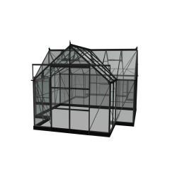 HALLS szklarnia Garden Room czarna, (12,9 m2; 3,9 x 2,62 m), szkło hartowane + baza