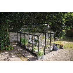 HALLS szklarnia ogrodowa ICON 6 (6,1 m2; 1,93 x 3,17 m) czarna + baza