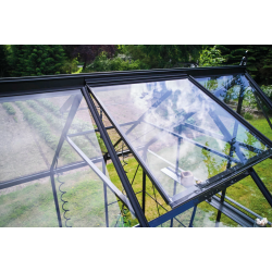 HALLS szklarnia ogrodowa ICON 6 (6,1 m2; 1,93 x 3,17 m) czarna + baza