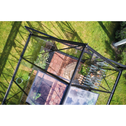 HALLS szklarnia ogrodowa ICON 6 (6,1 m2; 1,93 x 3,17 m) czarna + baza