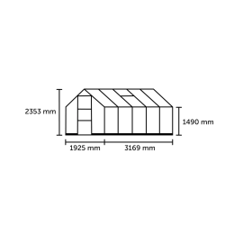 HALLS szklarnia ogrodowa ICON 6 (6,1 m2; 1,93 x 3,17 m) czarna + baza