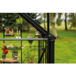 HALLS szklarnia ogrodowa ICON 6 (6,1 m2; 1,93 x 3,17 m) czarna + baza