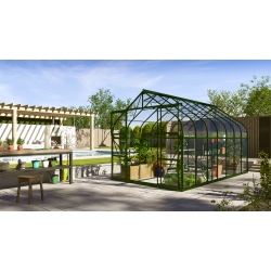 VITAVIA szklarnia ogrodowa Diana 11500, zielona - 11,5 m2, (2,57 m x 4,45 m) szkło hartowane + baza