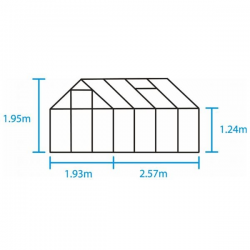 HALLS szklarnia ogrodowa Popular 86 - (5 m2; 1,93 x 2,57 m), czarna + baza