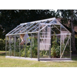 VITAVIA szklarnia ogrodowa VENUS 7500, srebrna - 7,5 m2, (1,93 m x 3,84 m), szkło hartowane + baza