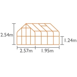 VITAVIA szklarnia ogrodowa Diana 5000, zielona - (5 m2; 2,57 x 1,95 m) + baza