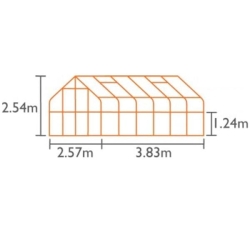 VITAVIA szklarnia ogrodowa Diana 9900, srebrna - (9,9 m2; 2,57 x 3,83 m) + baza