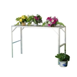 Półka, stolik jednopoziomowy aluminiowy do szklarni (120x50x75 cm), kolor srebrny