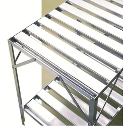 Półka, stolik dwupoziomowy aluminiowy do szklarni (120x50x75 cm)