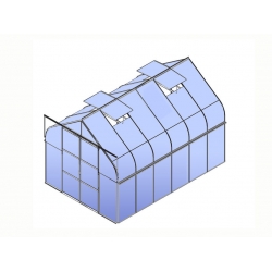 VITAVIA szklarnia ogrodowa Diana 9900, srebrna - (9,9 m2; 2,57 x 3,83 m) + baza