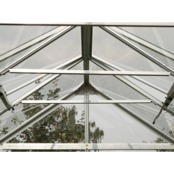 VITAVIA szklarnia ogrodowa URANUS 11500 srebrna (11.5 m², 2.57 m x 4.45 m), Szkło Hartowane + baza