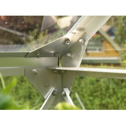 VITAVIA szklarnia ogrodowa URANUS 11500 srebrna (11.5 m², 2.57 m x 4.45 m), Szkło Hartowane + baza