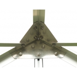 VITAVIA szklarnia ogrodowa URANUS 11500 srebrna (11.5 m², 2.57 m x 4.45 m), Szkło Hartowane + baza
