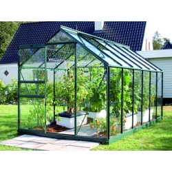 VITAVIA szklarnia ogrodowa VENUS 7500, zielona - 7,5 m2, (1,93 m x 3,84 m), szkło hartowane + baza