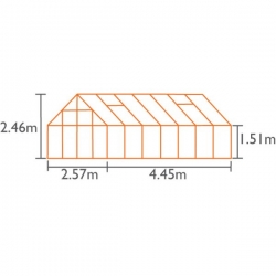 VITAVIA szklarnia ogrodowa Phoenix 11500, zielona - (11,5 m2; 2,57 x 4,45 m) + baza