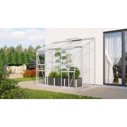 VITAVIA szklarnia przyścienna IDA 3300, srebrna - (3,3 m2; 1,3 x 2,57 m) + baza