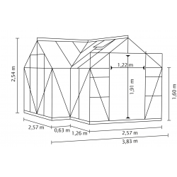 VITAVIA szklarnia ogrodowa Sirius 13000, czarna - (13 m2; 3,84 x 3,84 m) szkło hartowane + baza