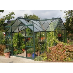 VITAVIA szklarnia ogrodowa Sirius 13000, zielona - (13 m2; 3,84 x 3,84 m) szkło hartowane + baza