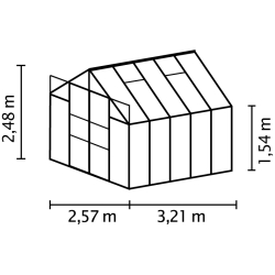VITAVIA szklarnia ogrodowa URANUS 8300 czarna (8.3 m², 2.57 m x 3.21 m) + baza