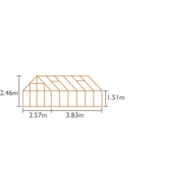 VITAVIA szklarnia ogrodowa URANUS 9900 czarna (9.9 m², 2.57 m x 3.83 m), szkło hartowane + baza