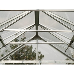VITAVIA szklarnia ogrodowa MERKUR 8300, srebrna (8,3 m2; 2,57 x 3,21 m) szkło hartowane + baza
