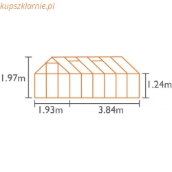 VITAVIA szklarnia ogrodowa VENUS 7500, czarna - 7,5 m2, (1,93 m x 3,84 m) + baza