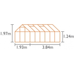 VITAVIA szklarnia ogrodowa VENUS 7500, srebrna - 7,5 m2, (1,93 m x 3,84 m) + baza